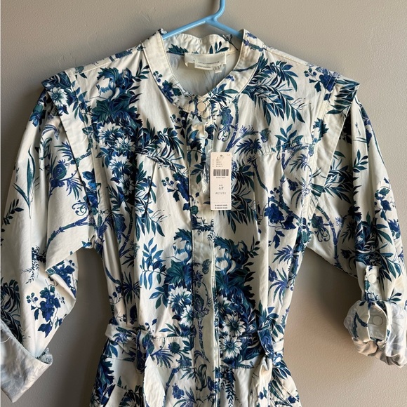 Anthropologie Lucienne Floral Belted Jumpsuit Cottagecore Coastal Euro Summer - Picture 4 of 7